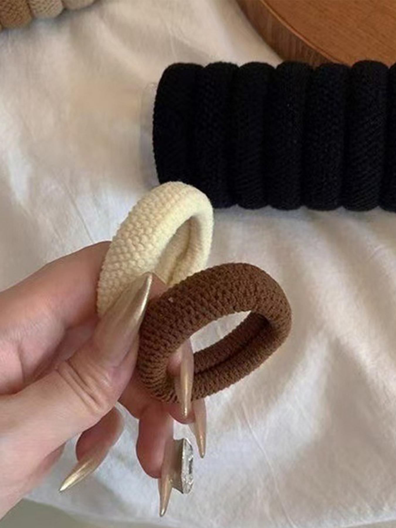 10pcs Thick High Elasticity Rubber Bands Hair Ties for Women, Durable Towel Loop Hair Rope Headband, New Style Ponytail Holders, Scrunchies