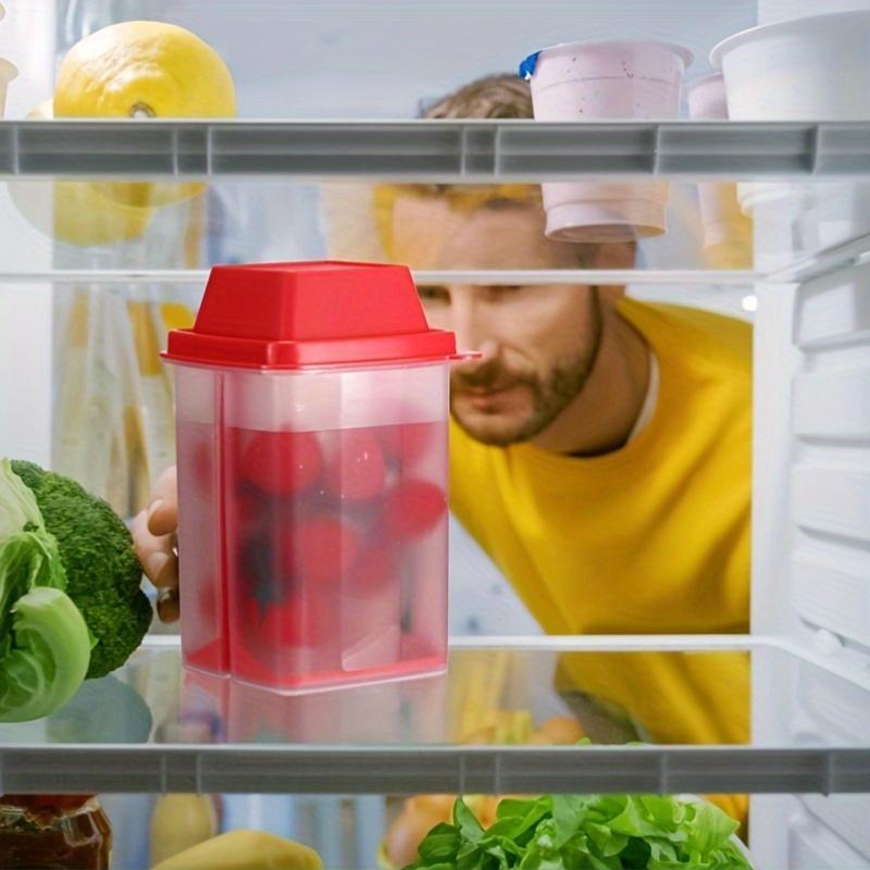 2pcs Plastic Jalapeno & Pickle Storage Containers | Leakproof, Dishwasher Safe, Rectangular Condiment Holders with Easy-Open Flip-Top Lids for Kitchen Organization | Fliptop Lid Design