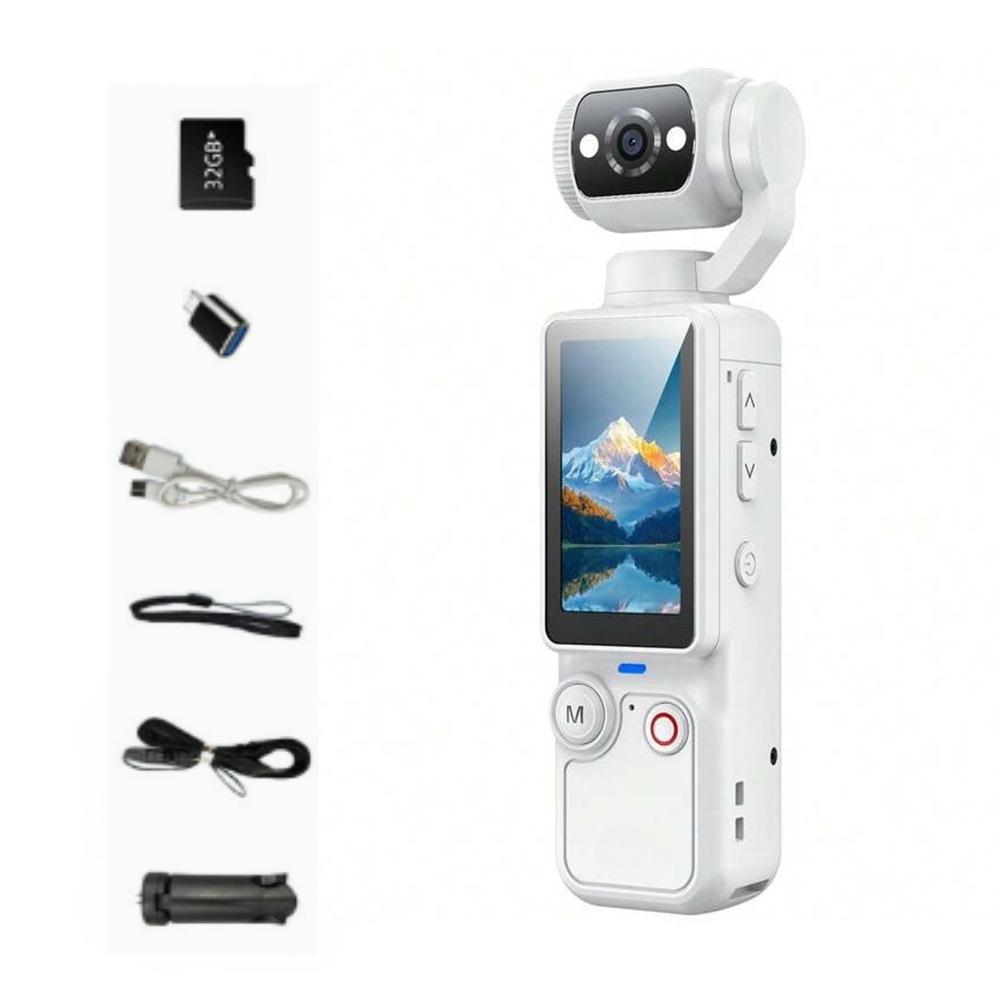 Portable Handheld Vlog Camera with 180° Swivel Lens & Auto Focus. Perfect for Outdoor Sports, Travel Shooting. Small Size, Easy To Carry Anywhere.