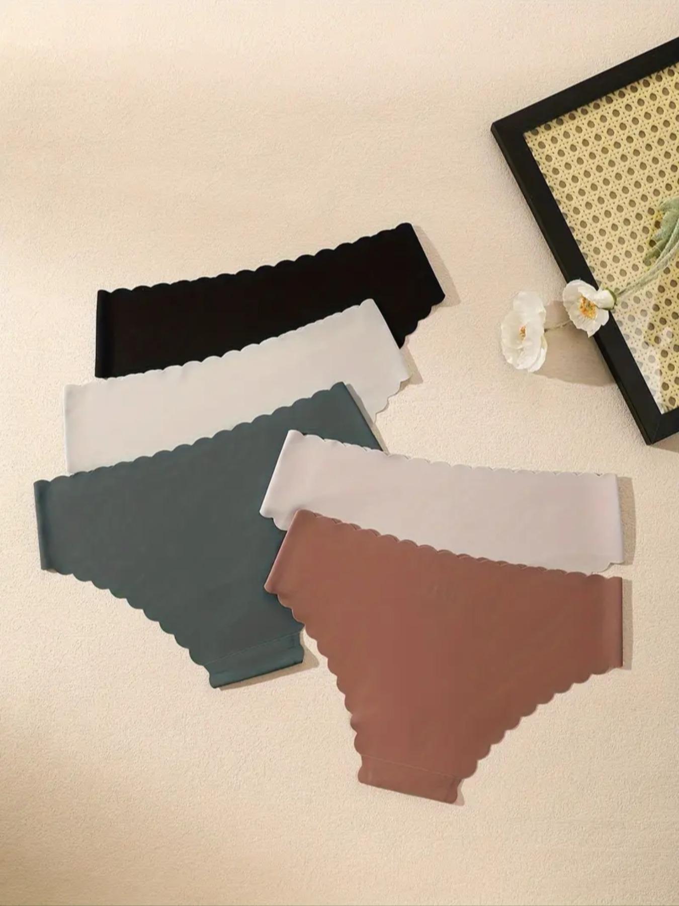 Women's Seamless Underwear Set, Pure Color One-Piece Quick-Dry Shorts, Comfortable Breathable Ladies Panties, Pack of 5