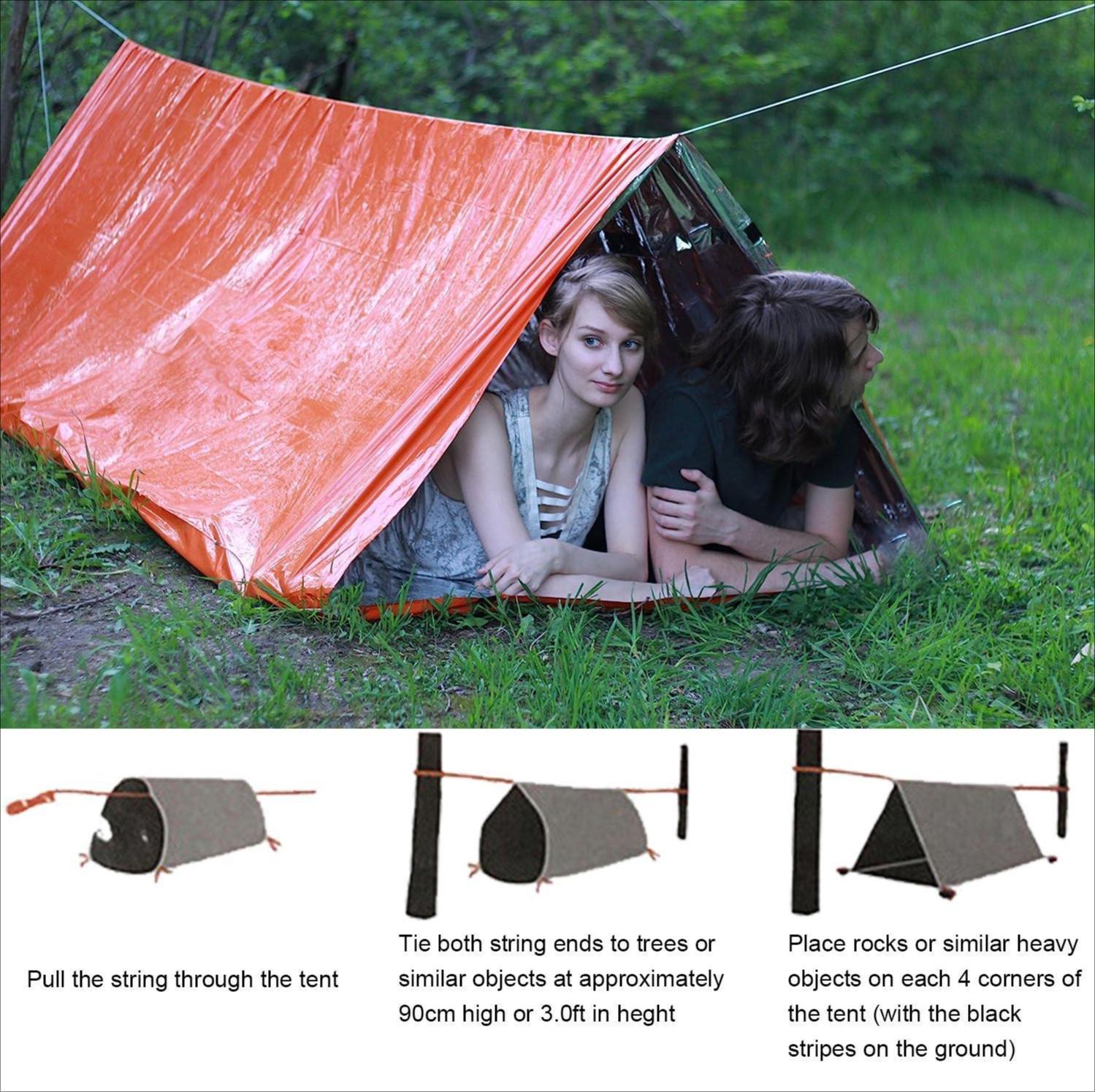 Water Windproof, Waterproof, Foldable Thermal Triangular Lightweight Portable Rain Tent – Wind Resistant Emergency Warm Survival Shelter for Camping, Outdoor Hiking Equipment, Lightweight Portable Tent outdoorfun