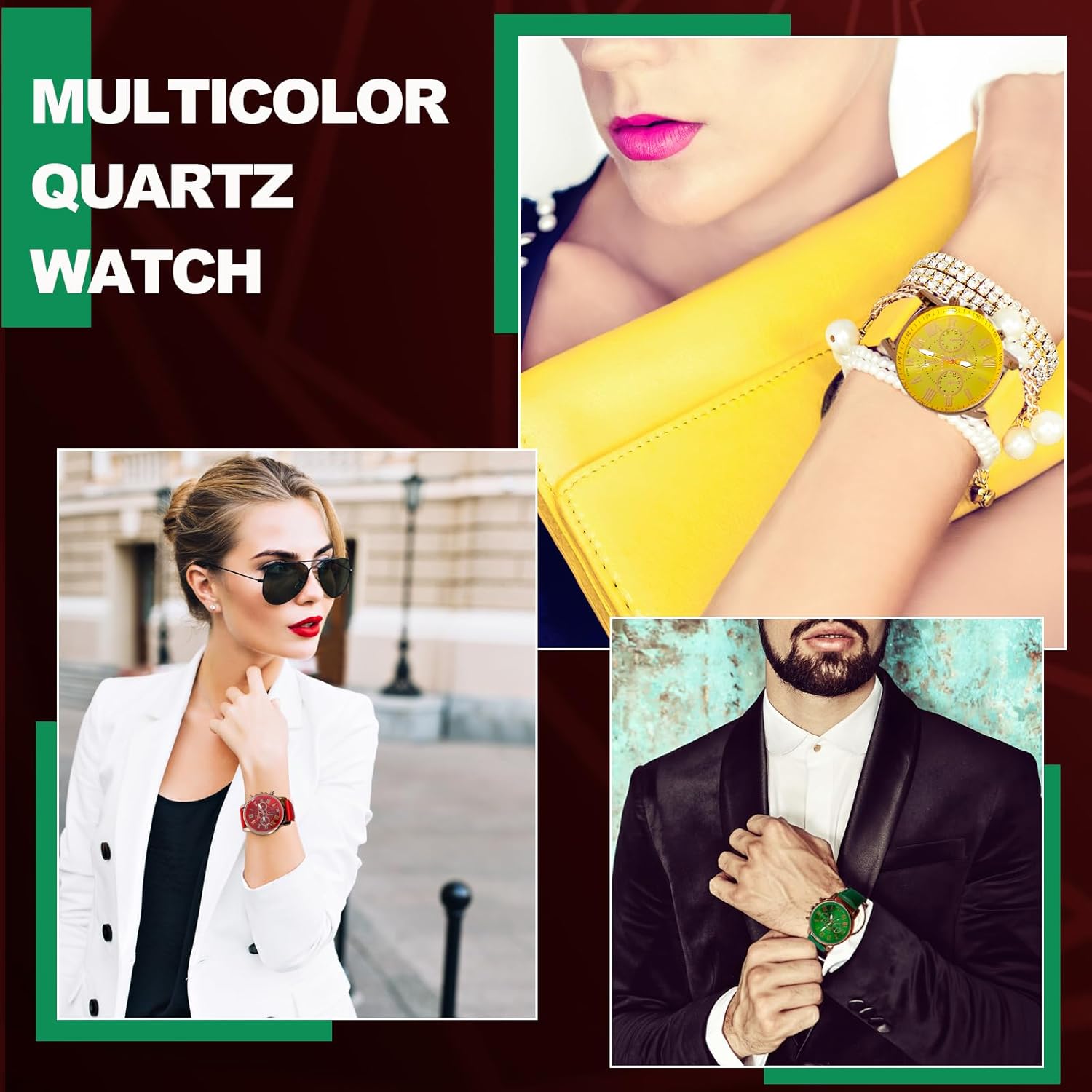 28 count Assorted  Watch Sets for Men and Women with Roman Numerals PU Leather Bands, Unisex Quartz Watches,Women's Wrist Watches