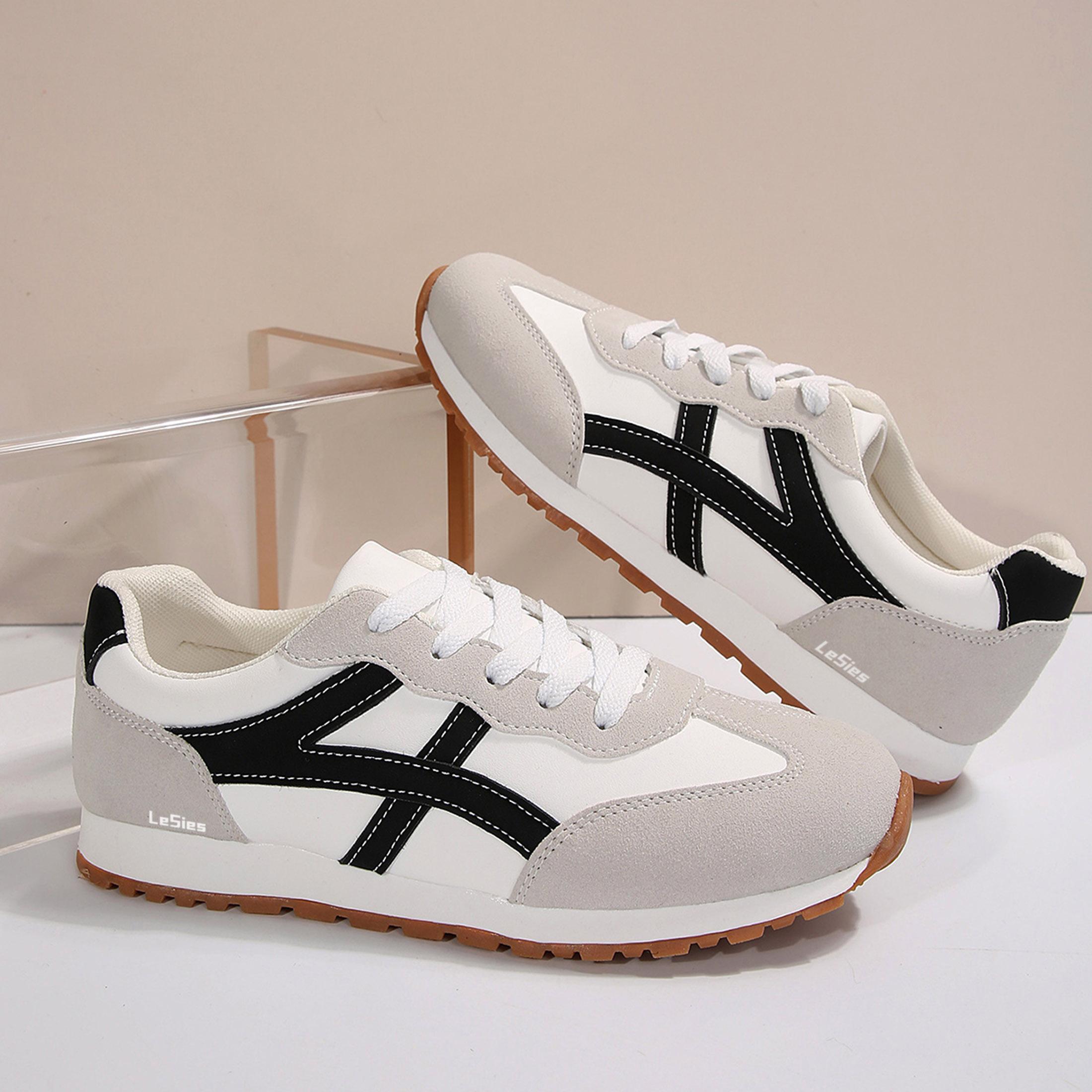 Wide Toe Box Shoes for Women Mircrofiber Suede Patchwork Non-Slip Casual Walking Shoes Comfortable Gym Tennis Running Shoes Workout Womens Fashion Sneakers Springfresh