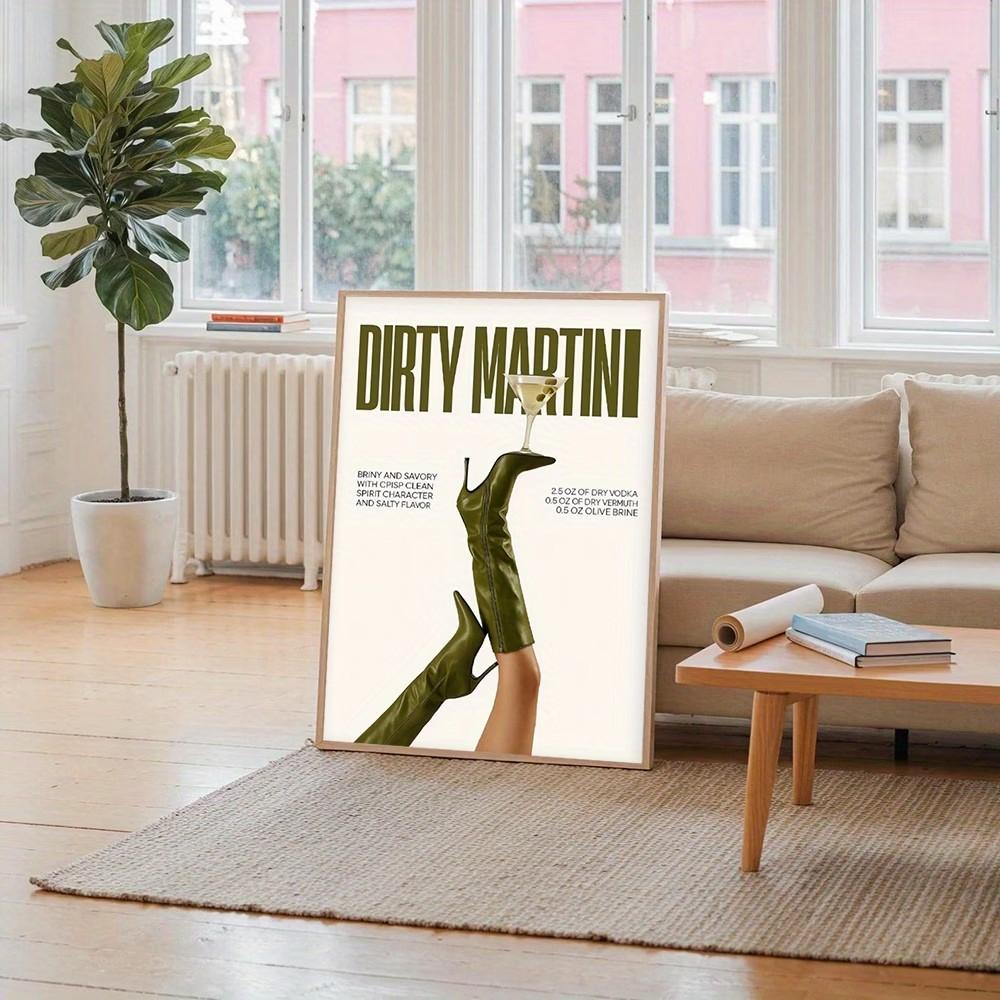 Vintage Italian Espresso Print Canvas Art, Frameless Wall Decor for Bedroom and Living Room, Creative Moving Gift Idea