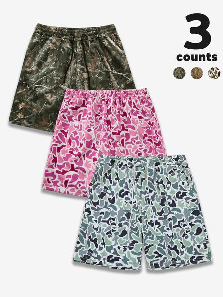 Men's Camo Print Shorts, Regular Fit Casual Street Shorts for Summer, Men's Bottoms for Daily Wear, Camouflage Shorts, Casual Streetwear Shorts