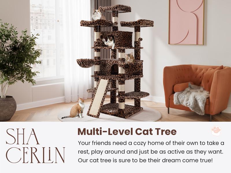 SHA CERLIN 73in Corner Cat Tree for Indoor Cats -Save Space with Multi-Level Perches, Condo, Sisal Scratching Posts#ChristmasGifts#TikTokShopBlackFriday SHA CERLIN 73in Corner Cat Tree for Indoor Cats -Save Space with Multi-Level Perches, Condo, Sisal Scratching Posts#ChristmasGifts#TikTokShopBlackFriday