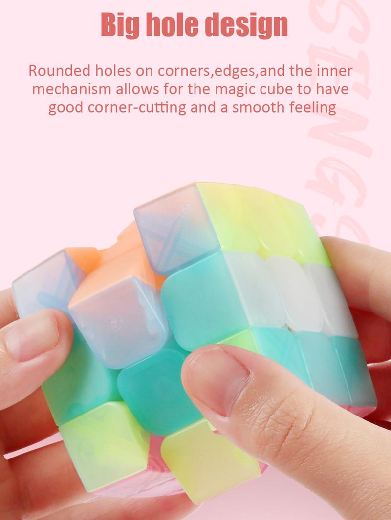 Sengso Speed Cube Set, 2x2 3x3 4x4 5x5 Smooth Jelly Color Cubes, Highly Transparent Puzzle Toy for Kids & Beginners, Rubikscubes