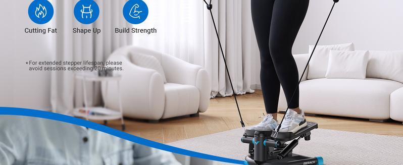 MERACH Steppers for Exercise, Space-saving Stair Stepper with Resistance Bands, Mini Stepper for Home And Office Use with 330 LBS Loading Capacity, Hydraulic Fitness Stepper with LCD Monitor,  TikTokShopBlackFriday