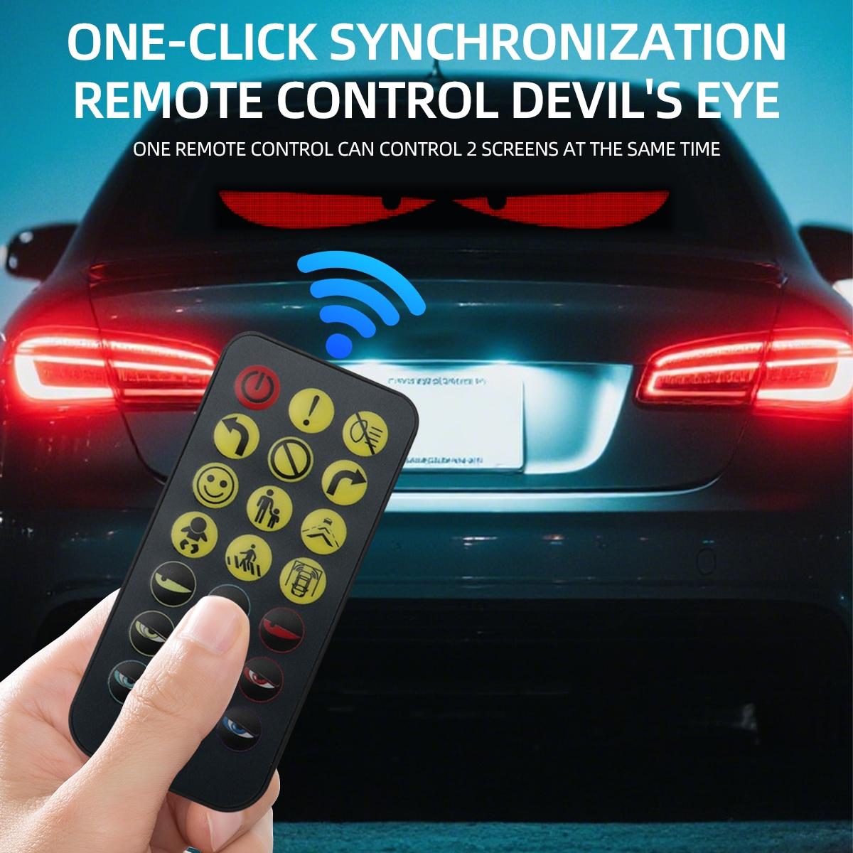 Devil's Eye LED Lights for Trucks, Car Decals, APP-Programmable Scrolling Bright Advertising Signs, Customizable Text Patterns for Pickup/suv/cars, Car Accessory