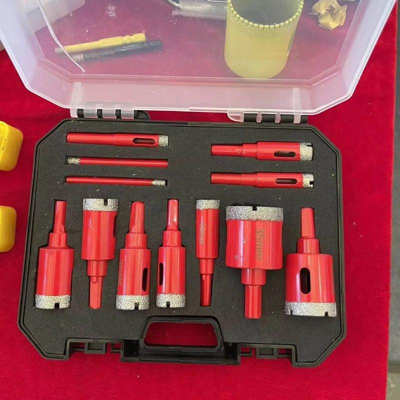 12-Piece Diamond Coated Dry Drill Bit Set Diamond Drilling Bits for Efficient Drilling, Ideal for Granite, Marble, Glass Tile and Ceramics