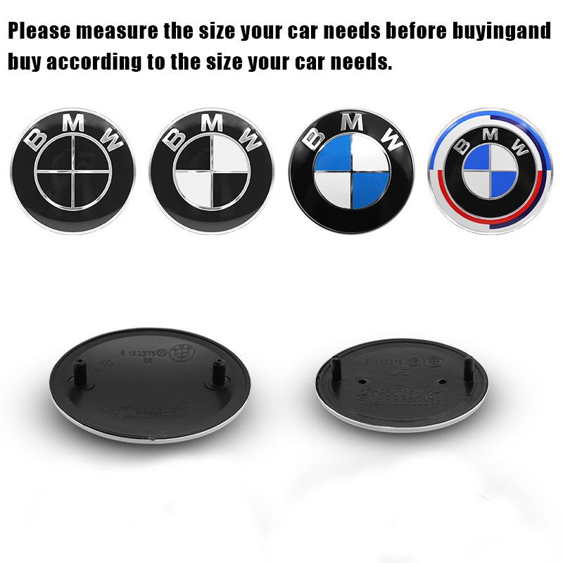 1/2Pcs 82MM 74MM Car Front Hood Emblem Rear Trunk Badge Logo For BMW E46 E36 E38 E39 E90 F30 F10 F20 G20 E87 E60 E53 E63 F01 F02 E83 X3 X5 X6 M M3 M4 Auto Accessories