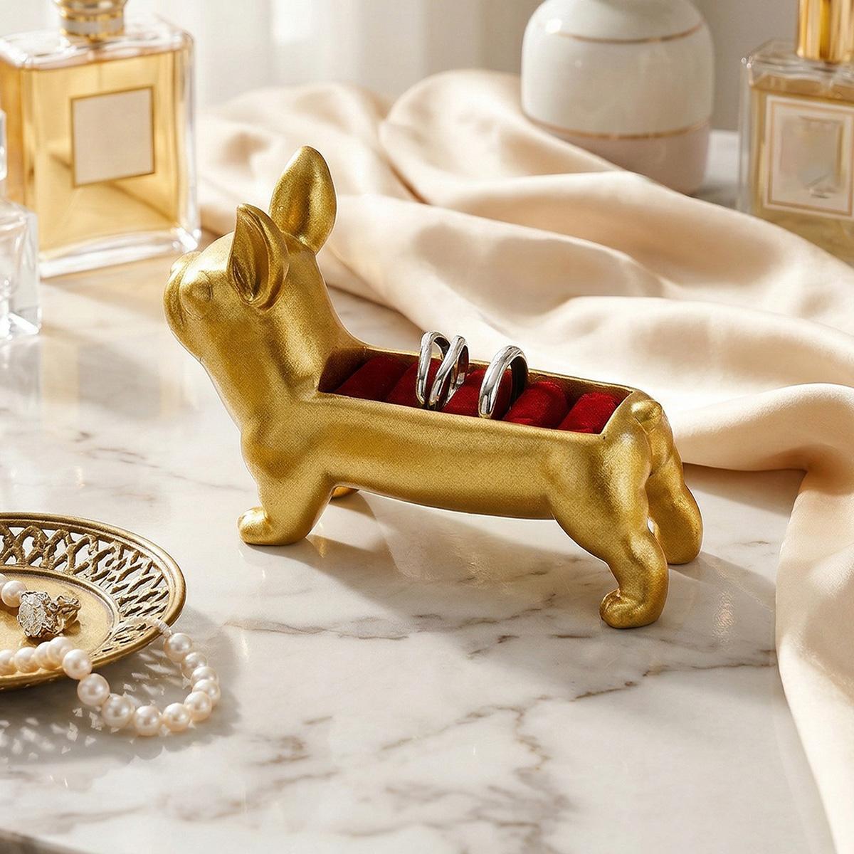 Creative Dog-Shaped Jewelry Display Stand, Resin Material Home Decor, Ideal for Rings, Necklaces, Bracelets, Earrings, Photography Props