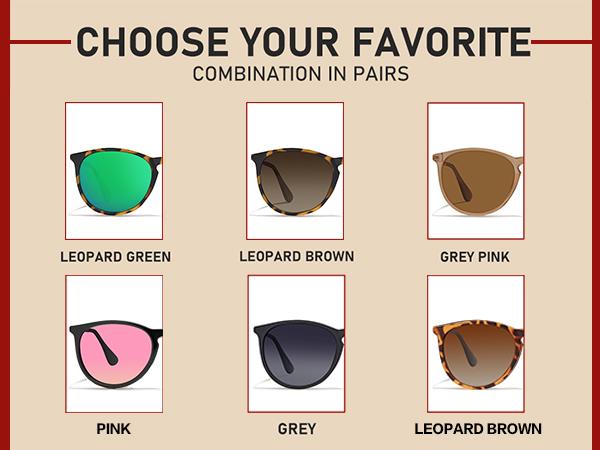 CHBP Sunglasses【SUPER DEAL】 Unisex Polarized Glasses, 1/2/3 Pairs UV Protection Trendy Vintage  Sunglasses,Summer Retro Round Mirrored Lens Fashion Sunglasses,Travel Accessorie, Valentine Gifts for Her Him
