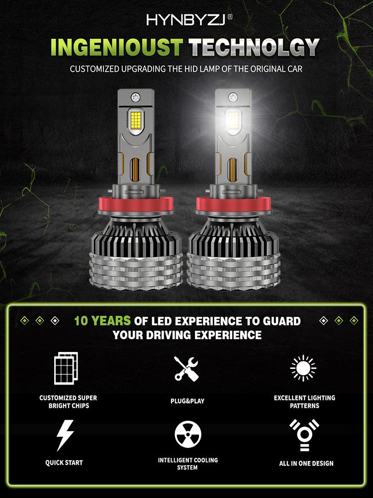 2pcs H4 H7 H11 LED Canbus H1 H3 H8 9005 9006 HB3 HB4 9012 HIR2 9007 HB5 H13 9008 Led Headlight Turbo Auto FogLamp 6000K 12V