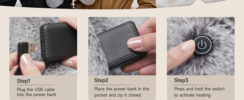 Heated Scarf with 3 Temperature Settings, Portable Charging Battery Included, Easy Operation, Fashionable & Warm Accessory