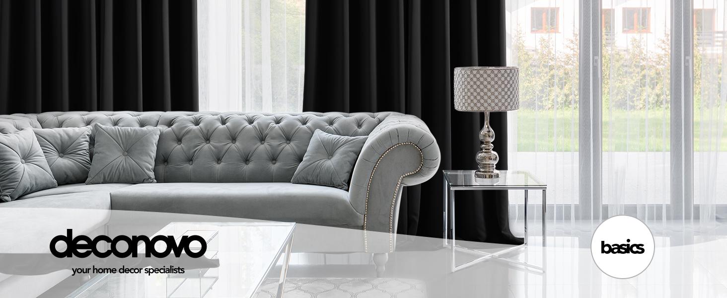 Deconovo Blackout Curtains (2 Panels, block 85%-95% of light, Single Layer with Back Tab and Rod Pocket) - Thermal Insulated, Soundproof Drapes for Living Room, Bedroom & Home Office