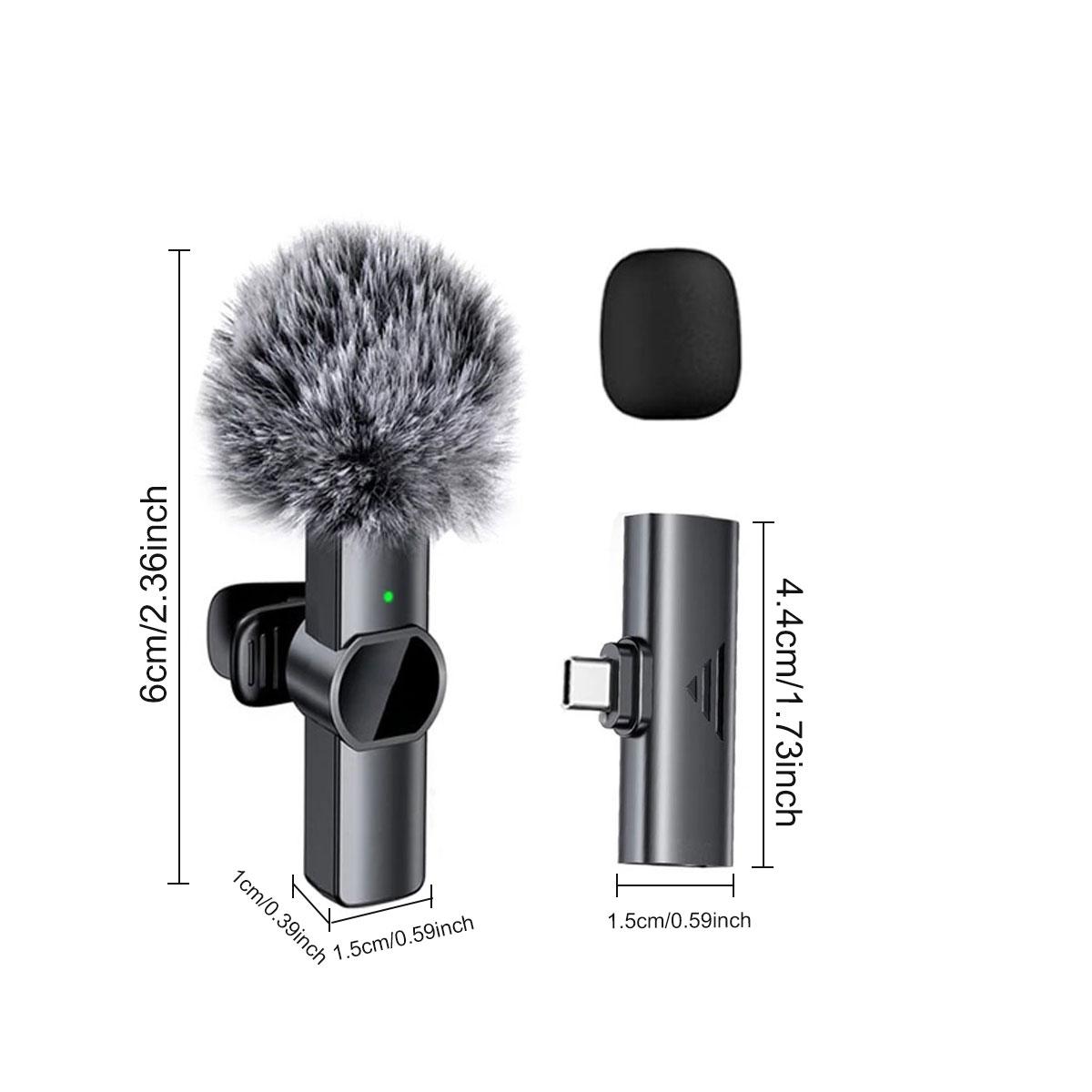 HITOZON Professional Wireless lapel mic for Smartphones,Plug-Play Wireless Microphone With windsock,Lapel Mic for Video Recording,Teaching, interviews,Podcast,Cordless Omnidirectional Condenser Recording Mic for TikTok,YouTube,Vlog
