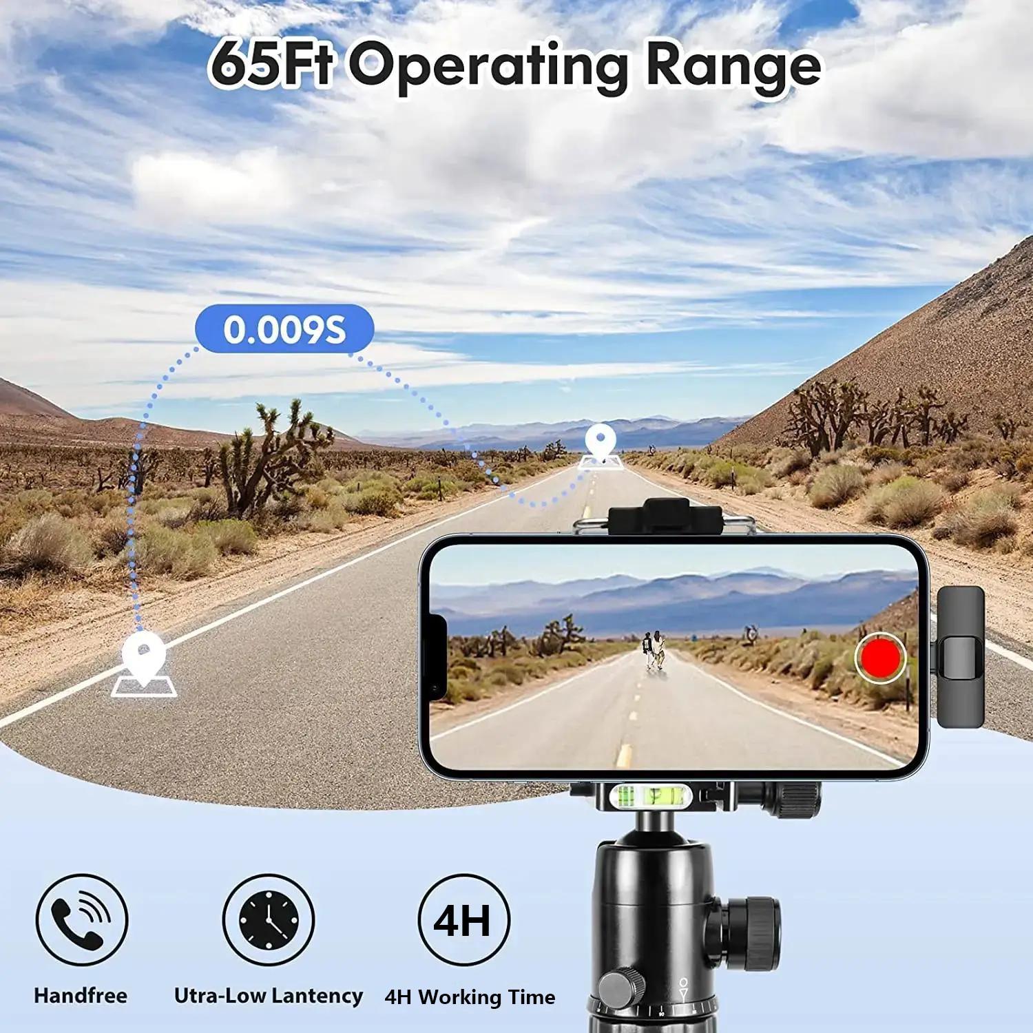 Wireless Lapel Microphone Noise Reduction for iPhone Android Plug-And-Play Professional Recording Phone Mic for Live Streaming Shorts Videos Tiktok Youtube Vlog Interview Online Classes Live Podcast Equipment