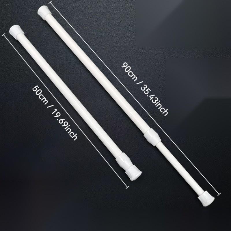 2 Pack No Drill Extendable Curtain Rod, Spring Tension Anti-Slip Adjustable Rod for Window, Bathroom, Wardrobe & Kitchen, Heavy Duty Multi-Use Organizer Rod