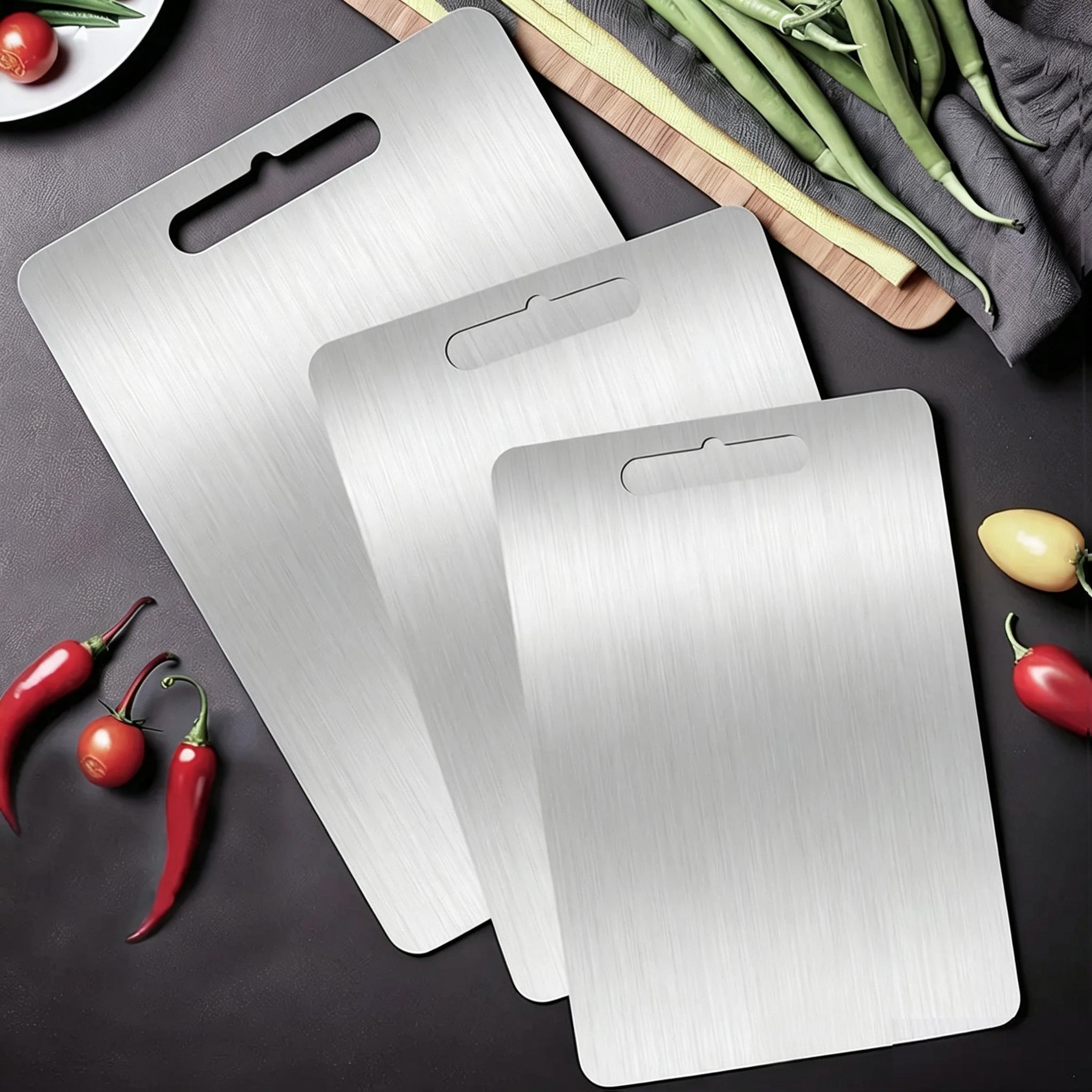 Stainless Steel Food Cutting Board 40x30cm, Durable Large Kitchen Chopping Block for Meat, Fruit, Vegetables and Baking, Easy to Clean, Suitable for Daily Use, Cutting Boards for Kitchen