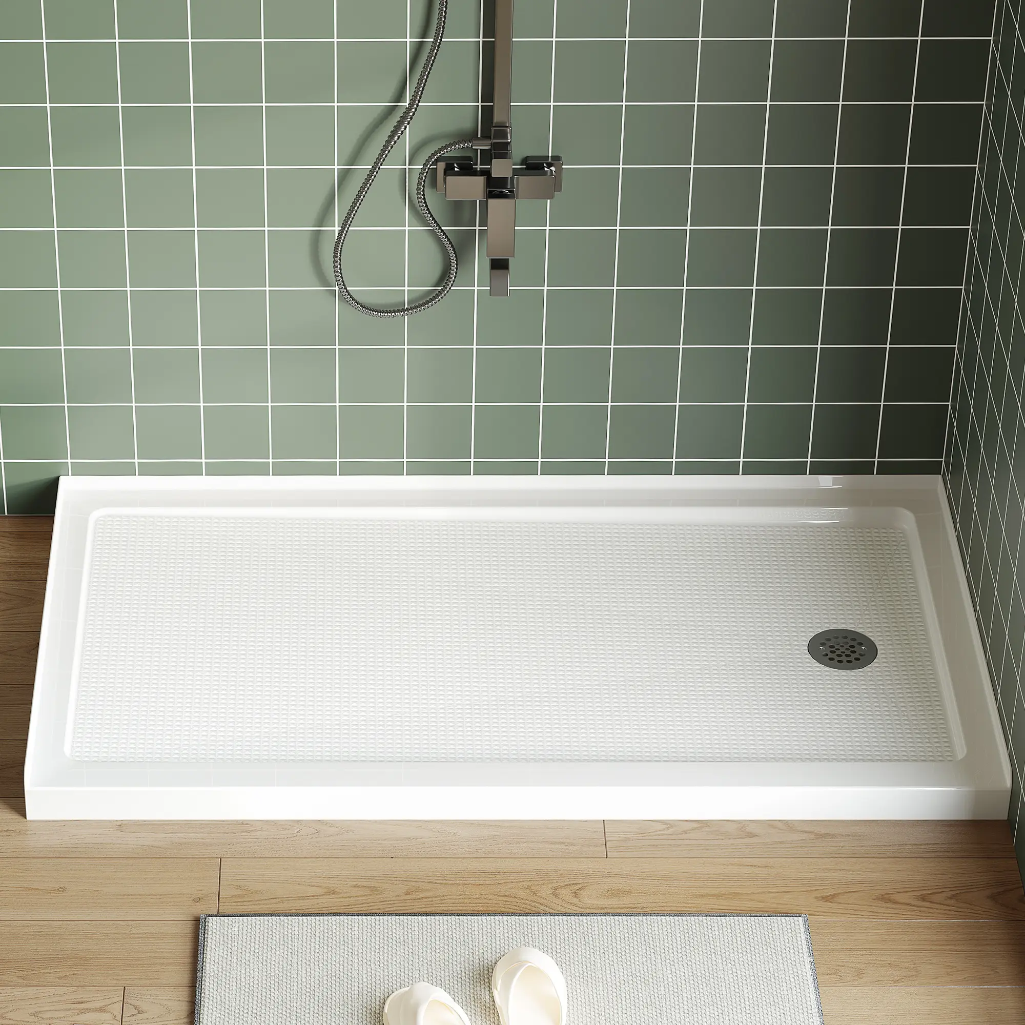Gaomon ABS Non-Slip Shower Base - Single Threshold - 60x32 in - Lightweight, Durable, Easy to Install