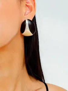 Elegant Natural Wood Ear Studs, Geometric Design, High-Quality Wooden Earrings for Women, Simple Yet Sophisticated Jewelry