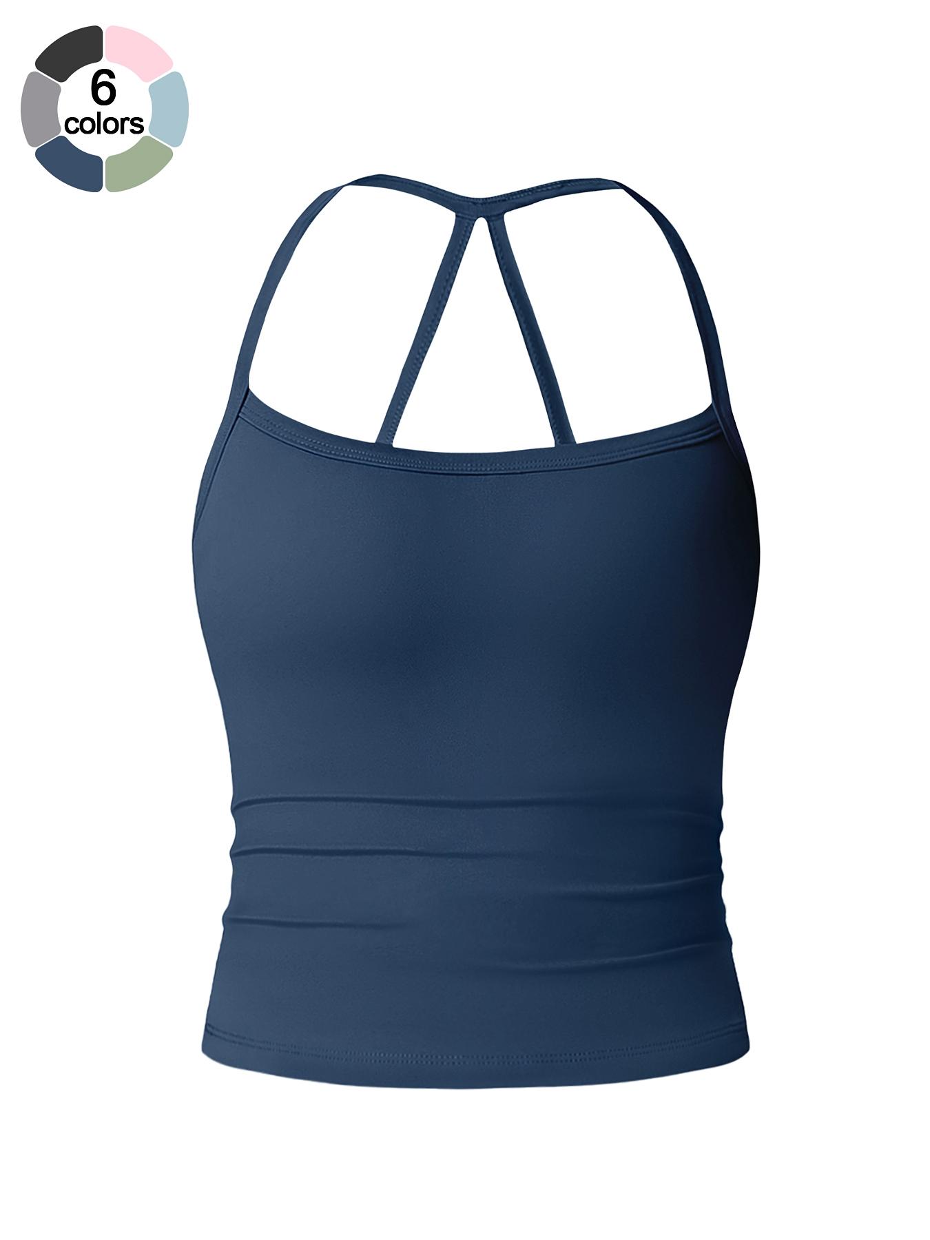 Women's Sporty Fitted Tank Top, Comfortable Breathable Fabric, Lightweight Wear, Hollow Back Design, Enhances Fashionability, Sporty Cami Top
