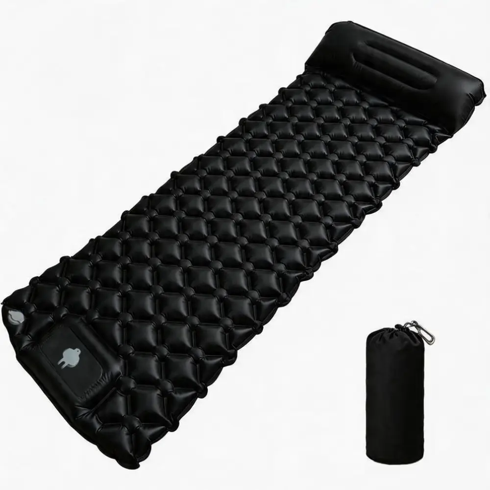 Portable Chill Zone Inflatable Camping Sleeping Pad with Built in Pump & Pillow, Ultralight Waterproof Self Inflating Mat for Camping Backpacking Hiking, Portable Outdoor Equipment