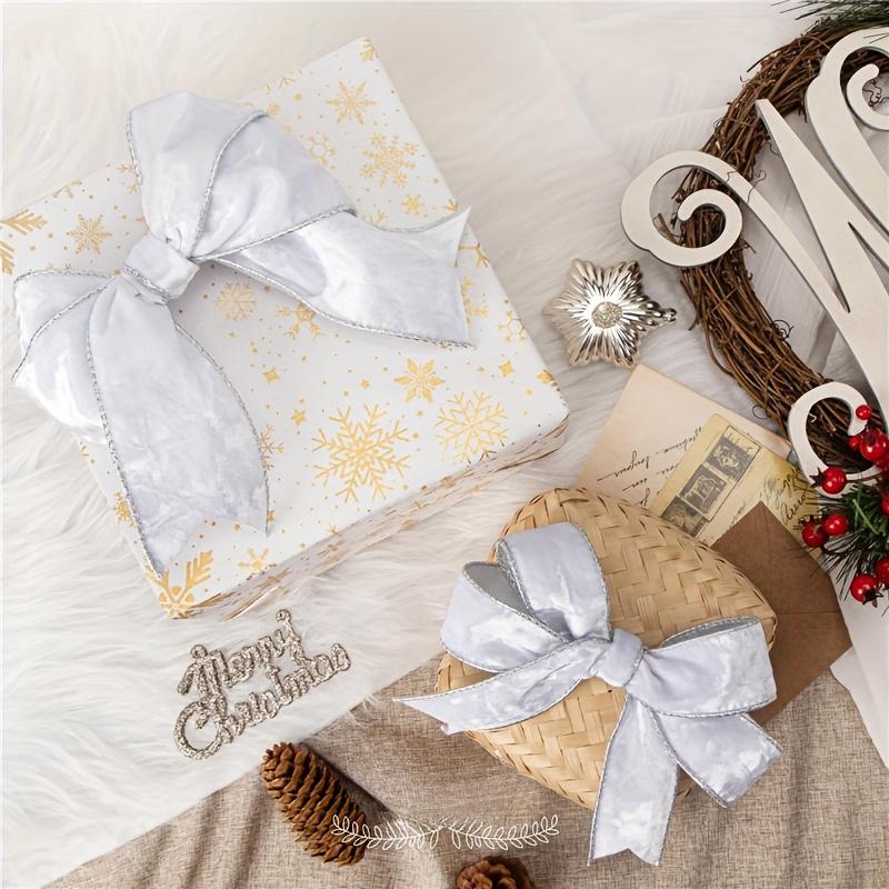 5CM Metallic Crushed Velvet Christmas Ribbon for Gift Wrapping Christmas Tree Decoration Crafts Wreaths Supplies 10 Yards