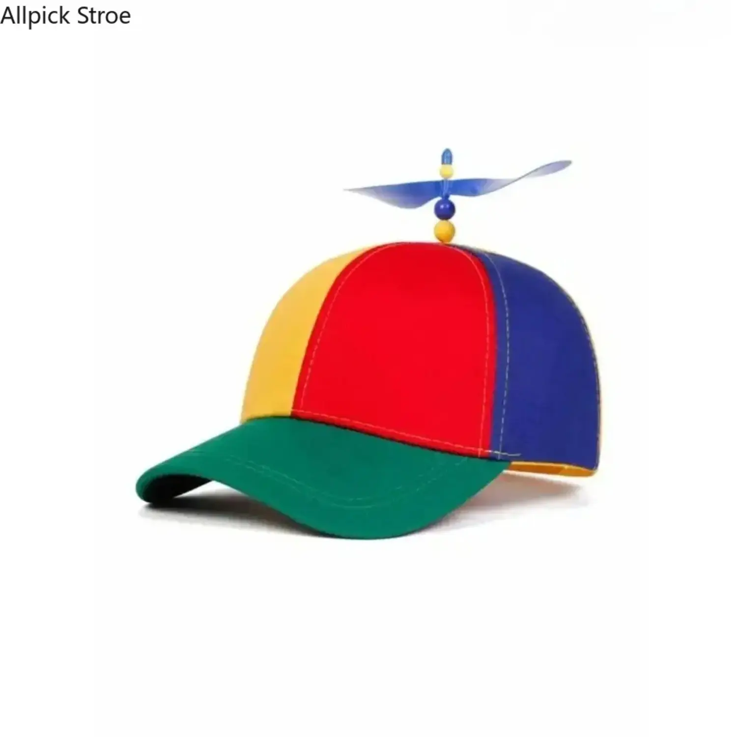 Funky Multi Color Rainbow Adult Oxford Cloth Propeller Baseball Cap - 1 Size, Lightweight, Adjustable, Durable Bag Accessory with Spinning Blades That Turn Heads at Parties