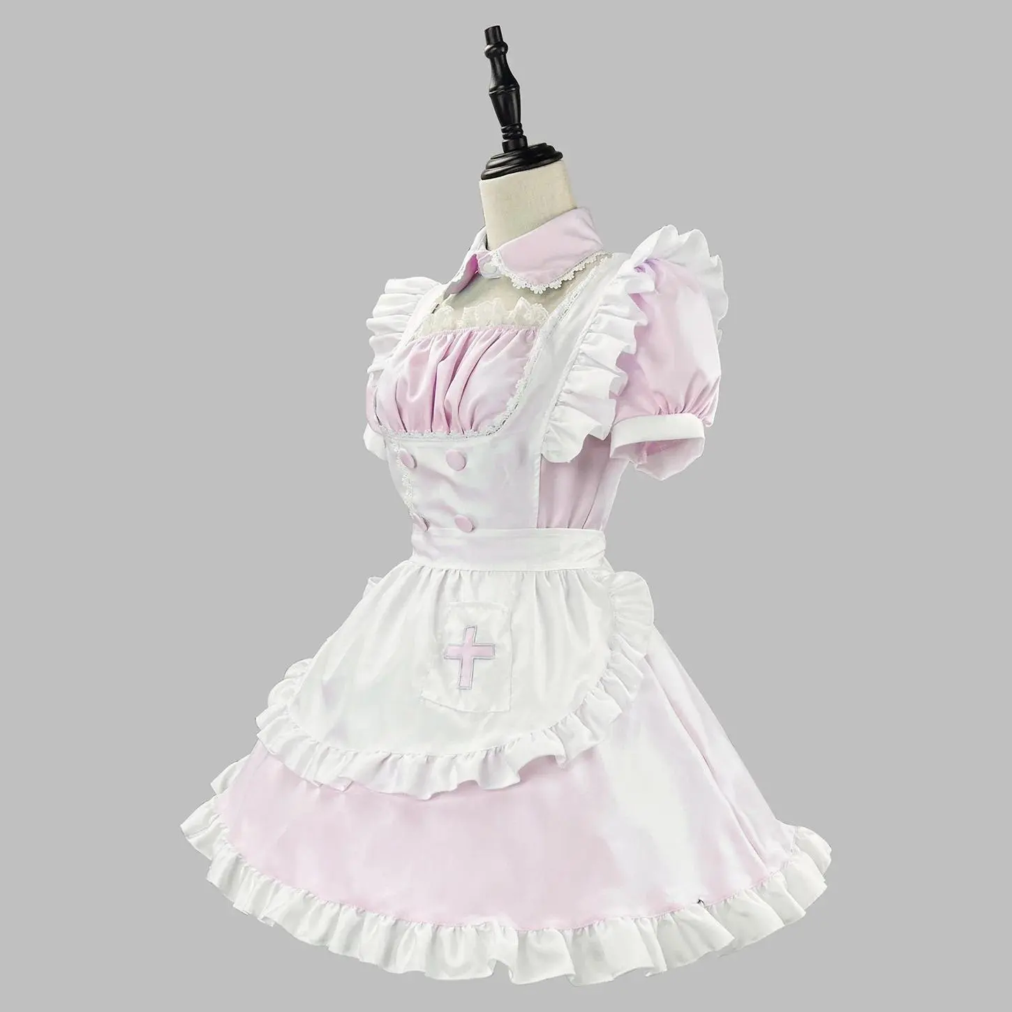 Cute Clever Lolita Dress Medical Maid Apron Outfit Nurse Cosplay Costume Stage Performance Fancy Costume Party Scene Costumes