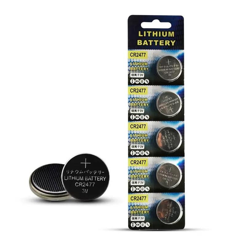 5pcs Cr2032/cr2450/cr2430/cr2477 3v Lithium Button Coin Cell Batteries, Compatible for Electronic Remotes, Toys, Digital Weighing