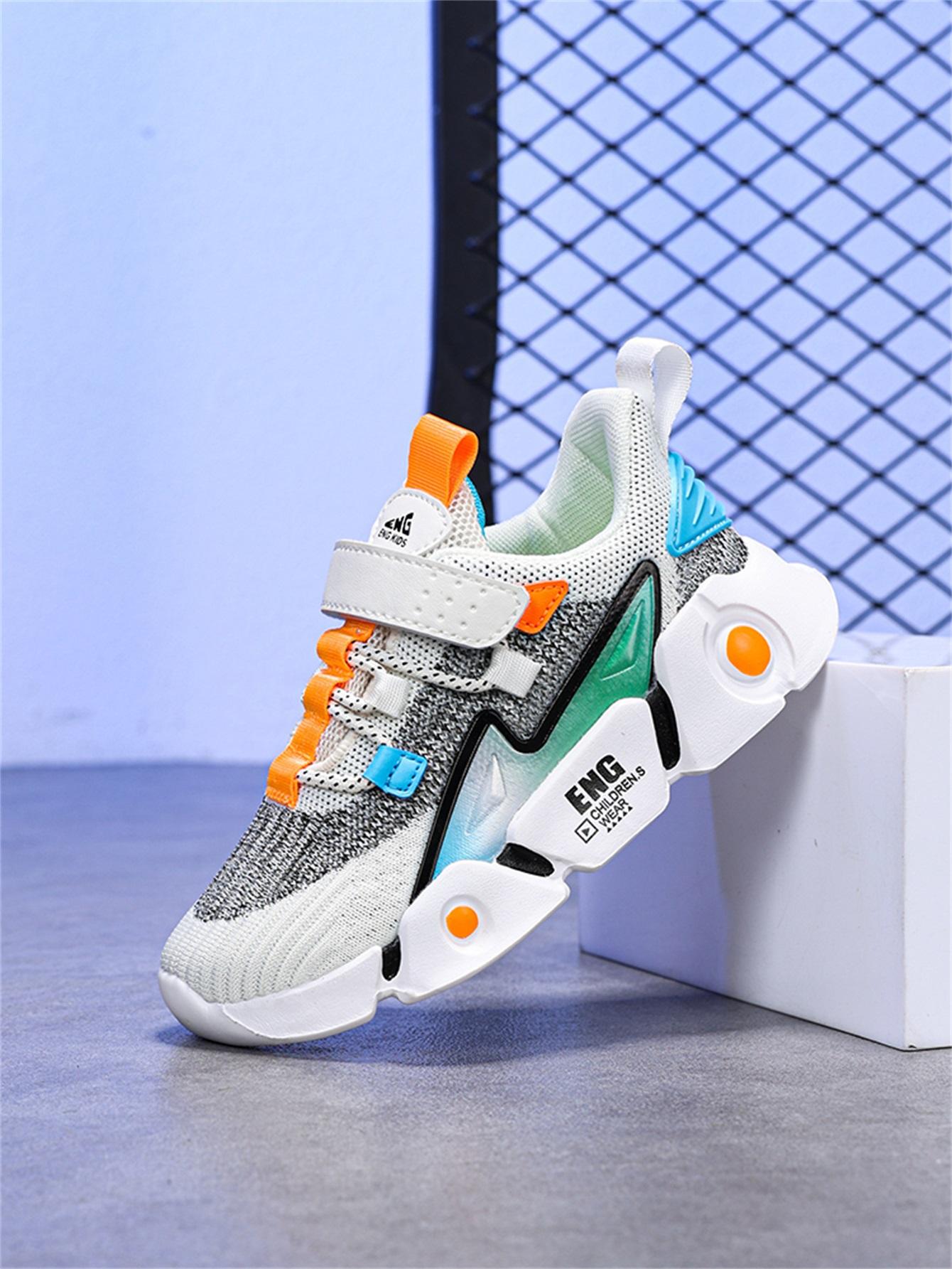 Boys Girls Trendy Gradient Color Classic Fashion Casual Shoes, Campus Lightweight Comfort Outdoor Sports Shoes, PU Leather Eva Sole