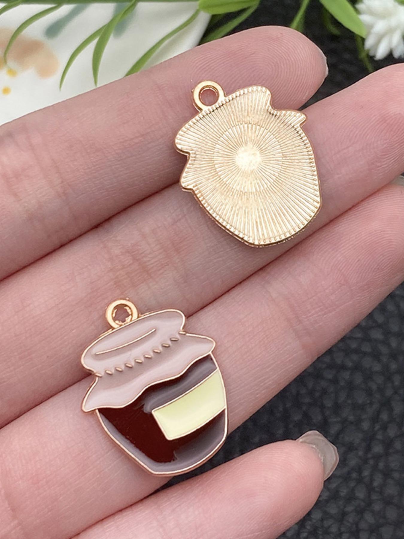 5 Piece DIY Alloy Oil Drip Jewelry Accessories Bee Insect Animal Pendants, Handmade Charm Bracelet Keychain Necklace Hanging Decorations