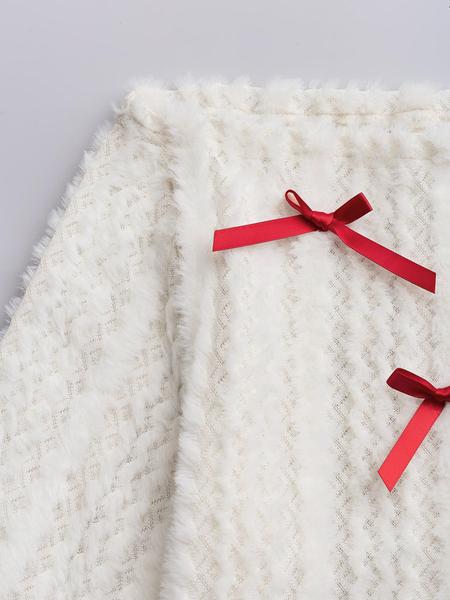 Valentine's Day Women's Bow Decor Asymmetrical Neck Tee, Cute Long Sleeve Top for Fall & Winter, Women's Clothing for Daily Wear