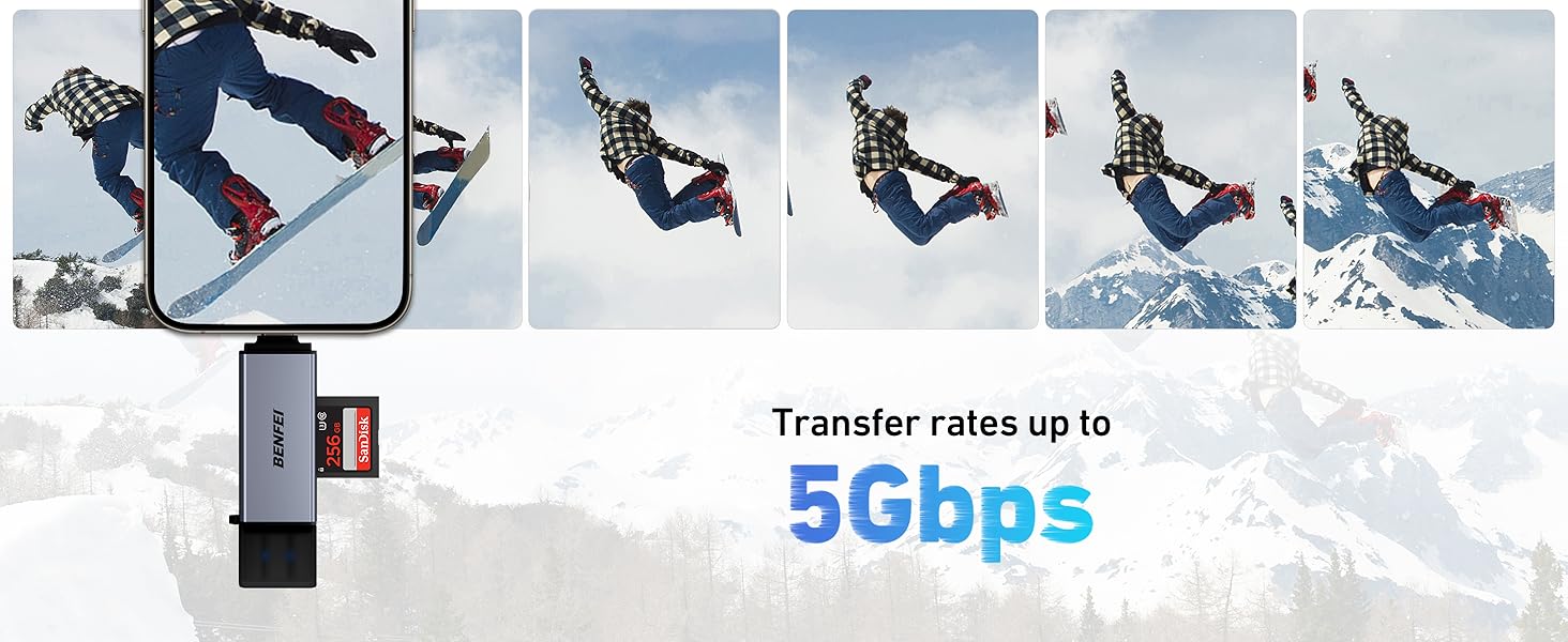 BENFEI SD Card Reader, USB C to SD Micro SD Card Memory Card Adapter Dual Slot Compatible with iPhone 15 Pro/Max, MacBook Pro/Air 2023, iPad Pro, iMac, S23, XPS 17, Surface Book 3 and More BENFEI SD Card Reader, USB C to SD Micro SD Card Memory Card Adapter Dual Slot Compatible with iPhone 15 Pro/Max, MacBook Pro/Air 2023, iPad Pro, iMac, S23, XPS 17, Surface Book 3 and More