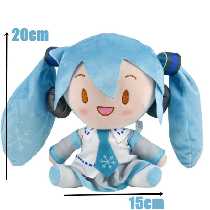 20-29cm Hatsune Miku Kawaii Q Version Fufu Figure Plush Doll Anime Peripheral Stuffed Toy Collection Model Ornament Toys Gifts