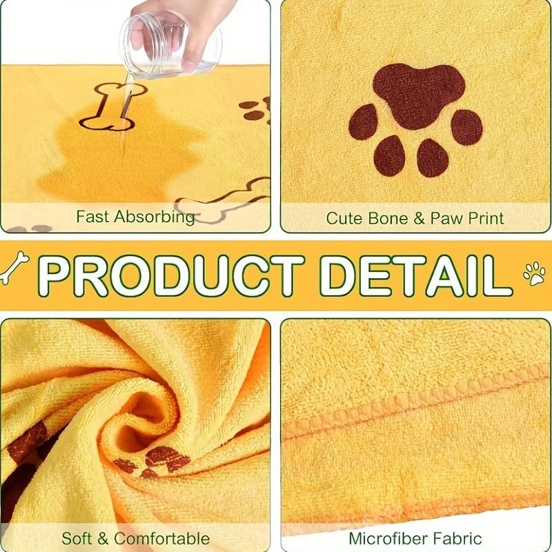 4-Pack Dog Towels, Quick-Dry Microfiber Pet Bath Towels, Medium Size, Durable and Easy to Use, Ideal for Dogs and Cats