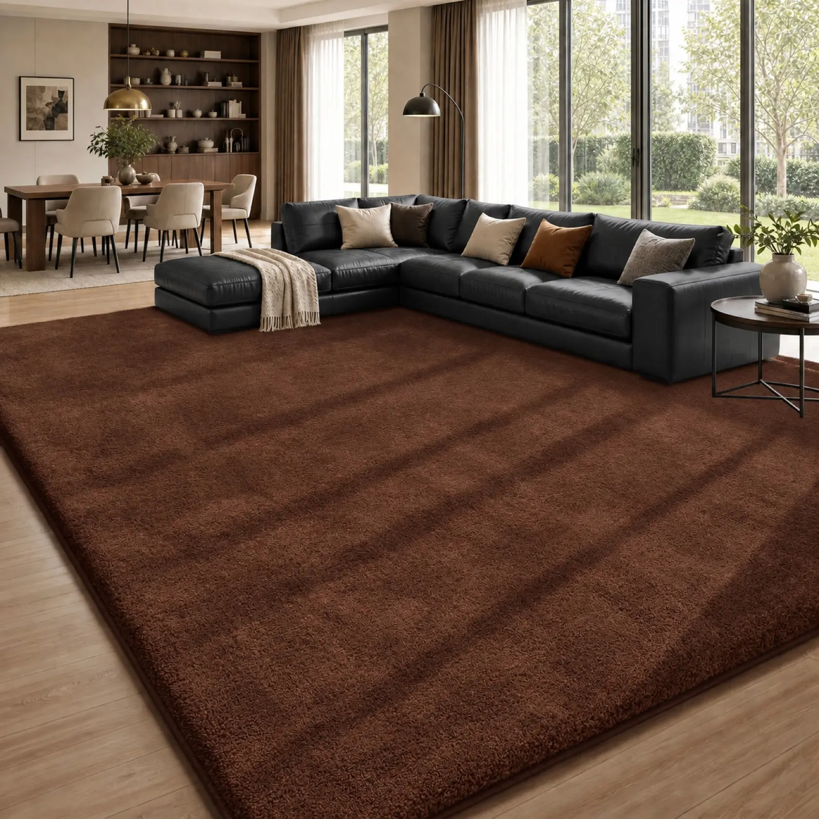 FAMVAL Large Dense Plush Pile Rectangular Shaggy Rug - Soft Modern Boujee Home Accessory, Rugs for Bedroom, Living Room Decorations, Room Decor, House Decor (Back to School)