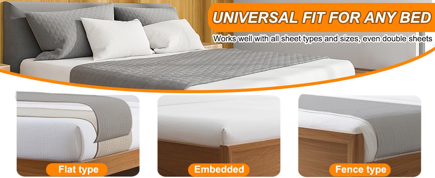 Bed Sheet Holders for Corners, Duty Fitted Sheet Holder with Lock Fastener Straps &Anti-Slip Pads Keep Sheets Firm&Tight, No More Loose Sheets, Easy Installation for Any Mattress Sizes(Set of 4)