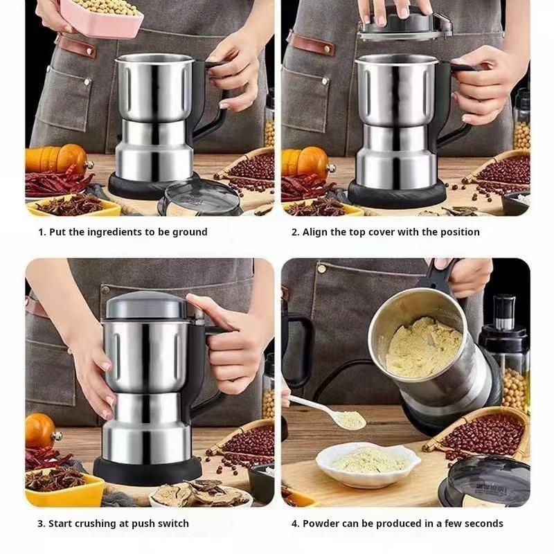 Springtok 300W High-Power Electric Grinder - Stainless Steel Home Kitchen Appliance, Plug-In Mill for Coffee Beans, Espresso Maker Compatible Tool