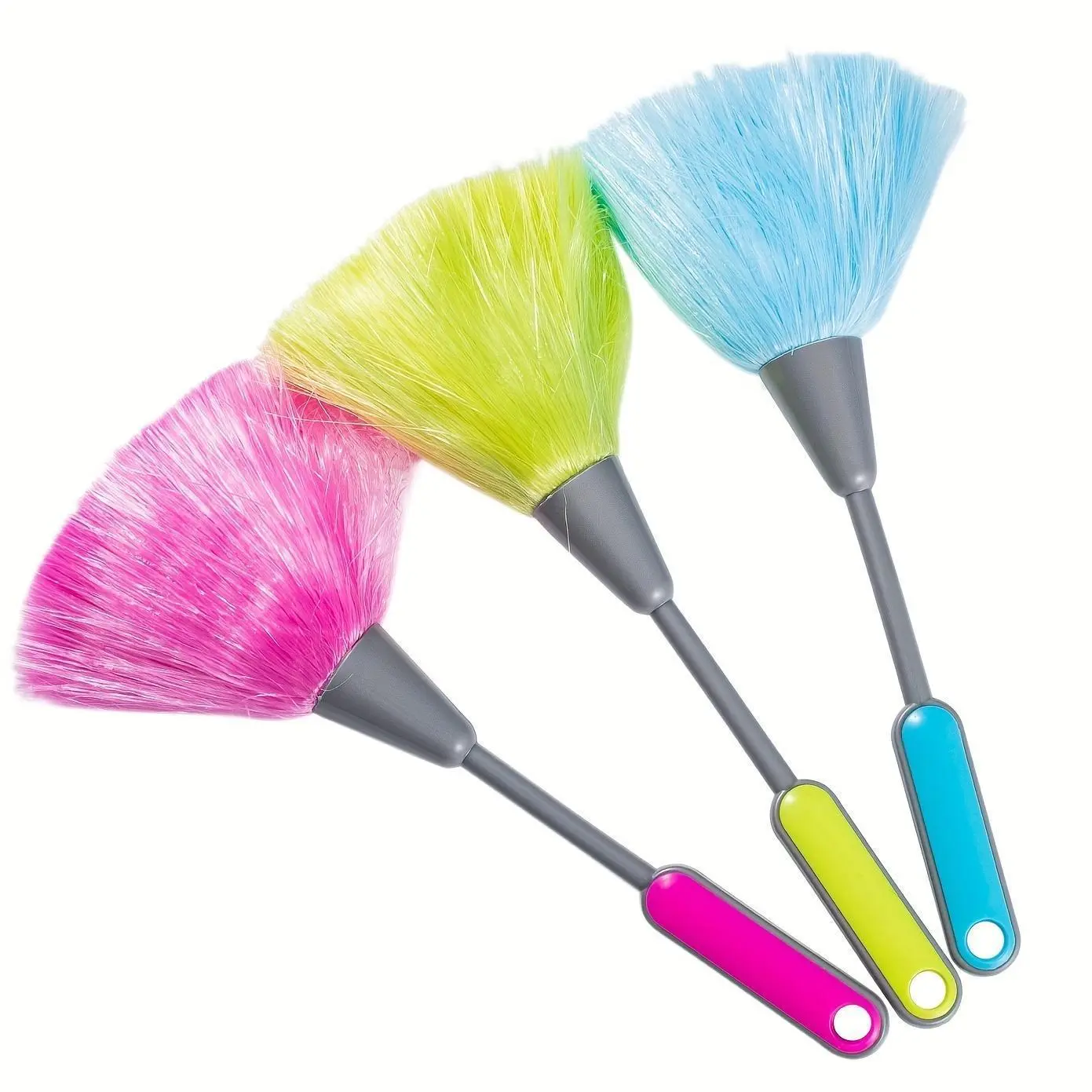 Fluffy Microfiber Cleaning Tool Set – Delicate Kitchen Duster, Mini Dusting Wand, Laptop Keyboard Brush, Computer Screen Cleaner (Blue, Green, Pink)