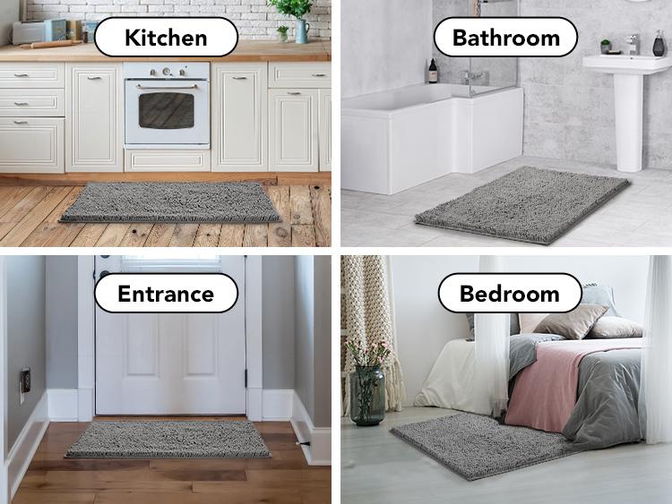 Deconovo Bath Rug, Soft Absorbent Shaggy Bath Mat, Machine Washable, Non-Slip Plush Carpet for Bathroom, Tub, Shower, Pet-Friendly