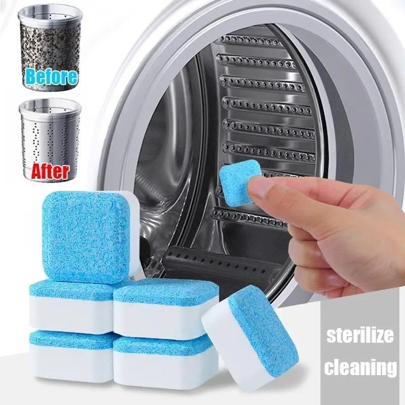 12pcs Washing Machine Deep Cleaner Tablets, Foaming Degreaser for Front & Top Load Washers, Eco-Friendly Laundry Smell Fix, Septic Safe