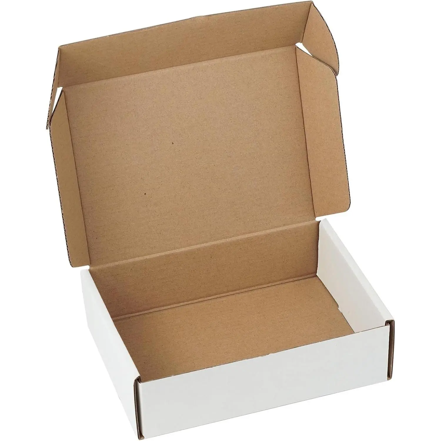 7"x5"x2" Shipping Boxes Set of 3, White Corrugated Cardboard Box Literature Mailer
