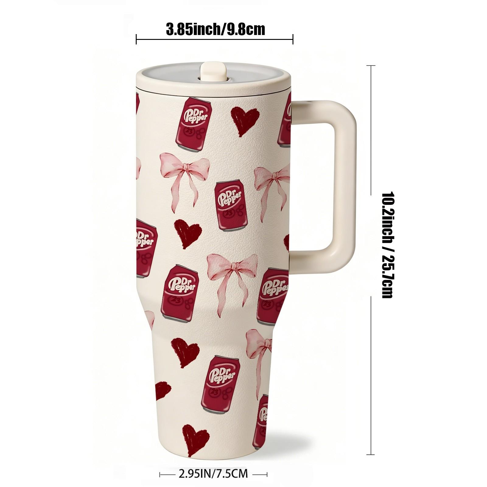 1 Pc 40oz Insulated Mug, Double Wall Vacuum Cup, Leak-Proof Skinny Thermal Mug for Hot Cold Drinks, Keeps Hot 12 Hours Cold 24 Hours, Love Soda Style Gift for Women Men, Holiday Birthday Festival Daily Use, Insulated Tumbler, Leakproof Tumbler