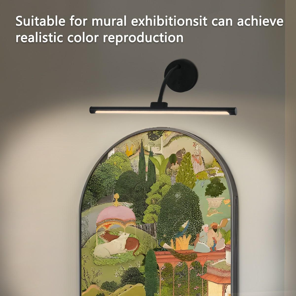 Remote Control Picture Light, USB Rechargeable Wall Lamp, Adjustable Lighting, Timer, Metal Art Lamp for Painting, Display, Gallery