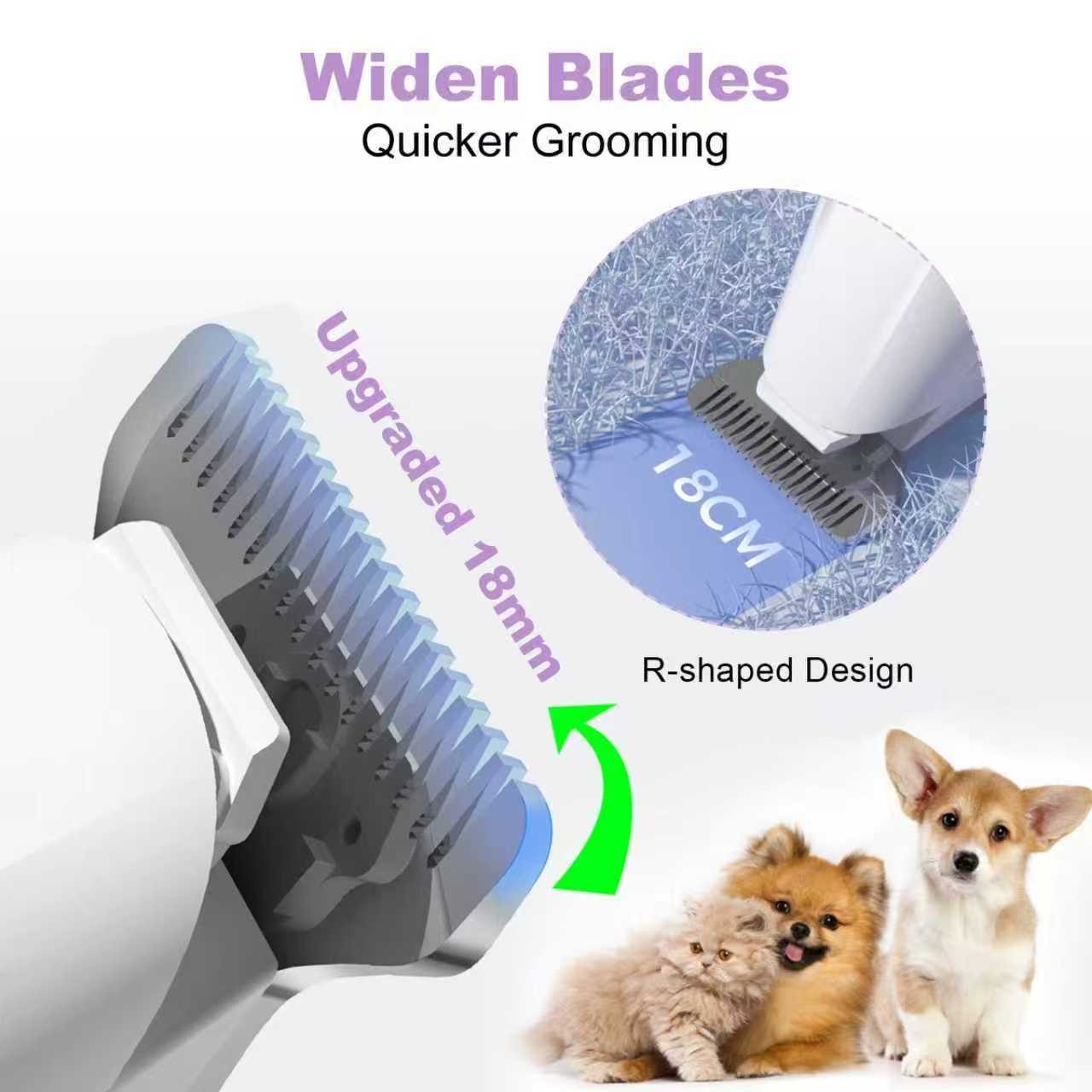 Pet Paw Trimmer with LED Light – Electric Dog & Cat Hair Clipper, 18mm Wide Blade, Low Noise Grooming Tool for Paws, Eyes, Ears, Face and Rump.