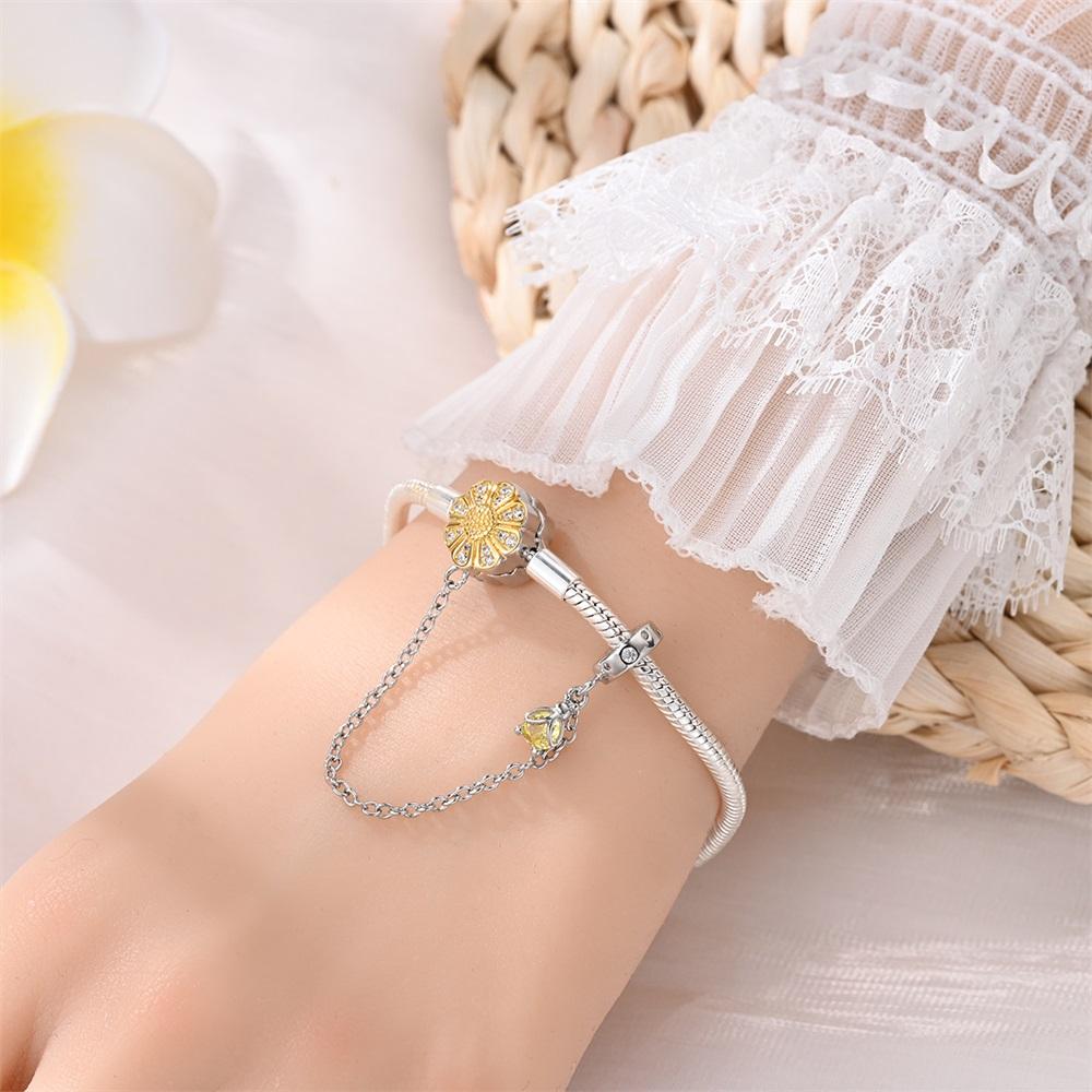 Yellow flower bracelet, bead bracelet, DIY personalized fashion bracelet, natural beauty, today's bracelet, gift decoration friendship bracelet bracelets for women bracelet friendship bracelets