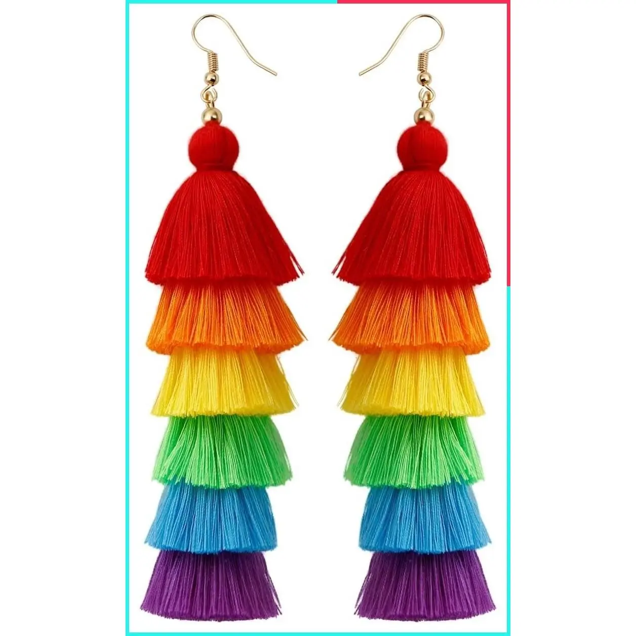 Rainbow Pride Earrings - Colorful Unisex Jewelry Accessories for Women & Men